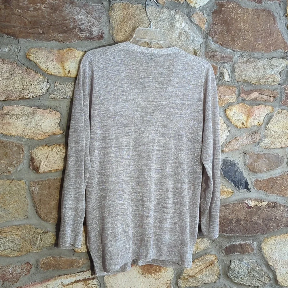 J.Crew silver tan metallic button down cardigan